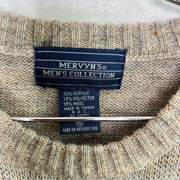 Vintage 80s wool blend Mervyns sweater argyle size Xl - Picture 5 of 5